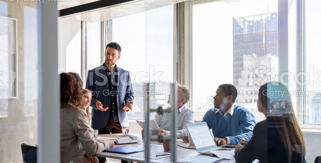 Business woman presenting data at a meeting