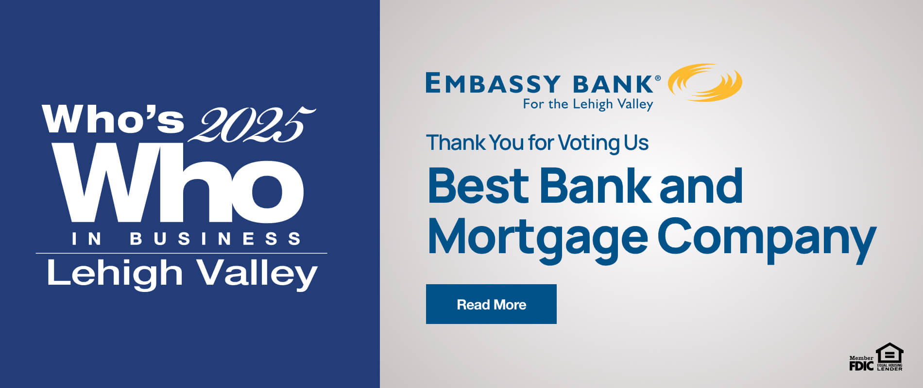 Embassy Bank Wins 2025 Who’s Who in Business Awards for Best Bank and Mortgage Company!